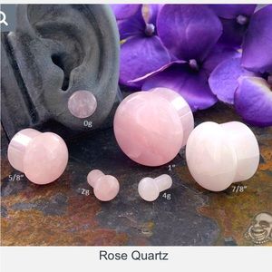 Rose Quartz Single Flare Stone Plugs 4g